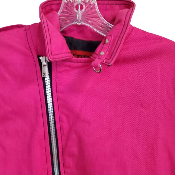 Tripp NYC  pink and black colorblock Moto biker punk Jacket S - Picture 7 of 13